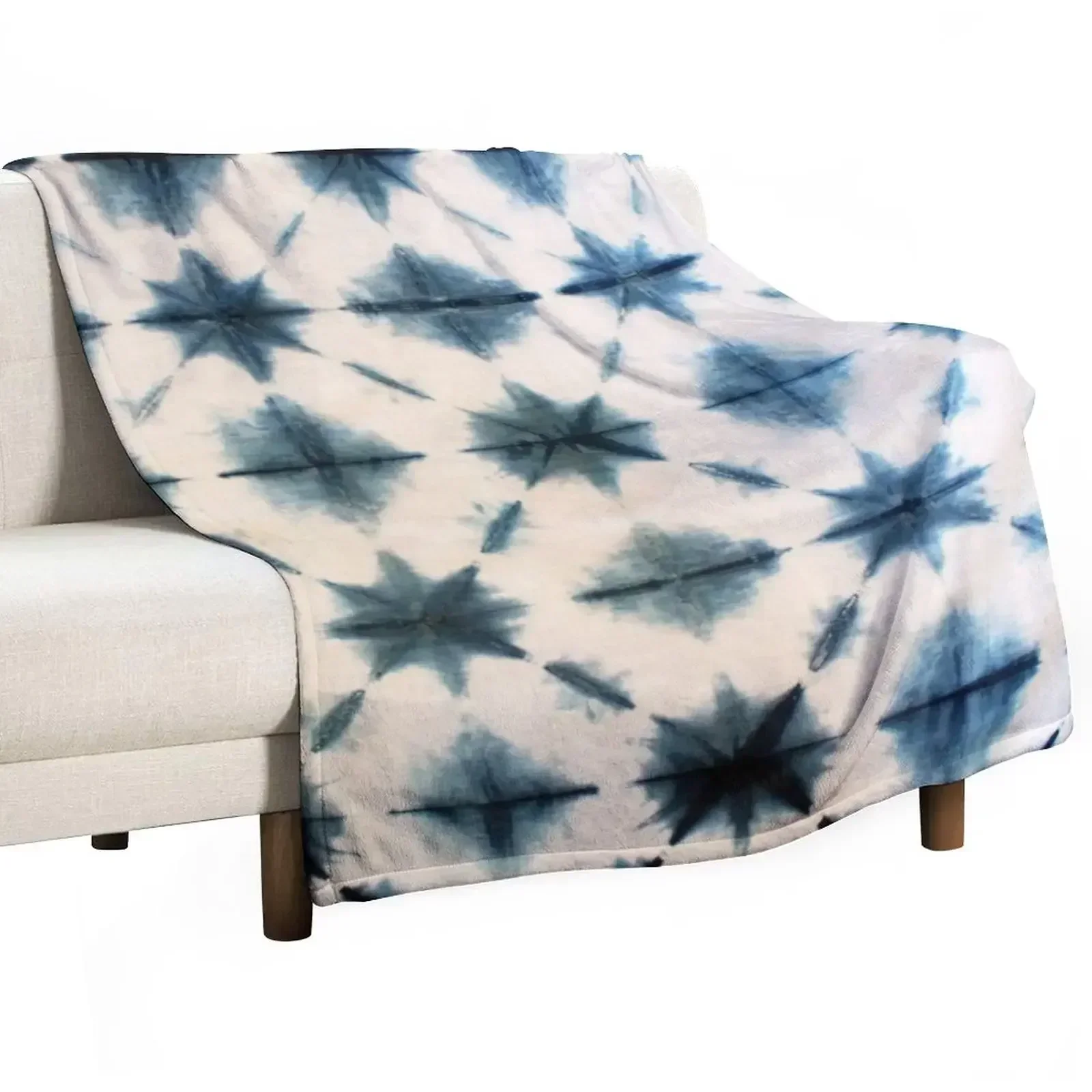 Shibori Tie Dye - シボリタイダイ、インディゴスローケット、マンガコスプレアニメ、薄手で暖かい、旅行用ハロウィンブランケット