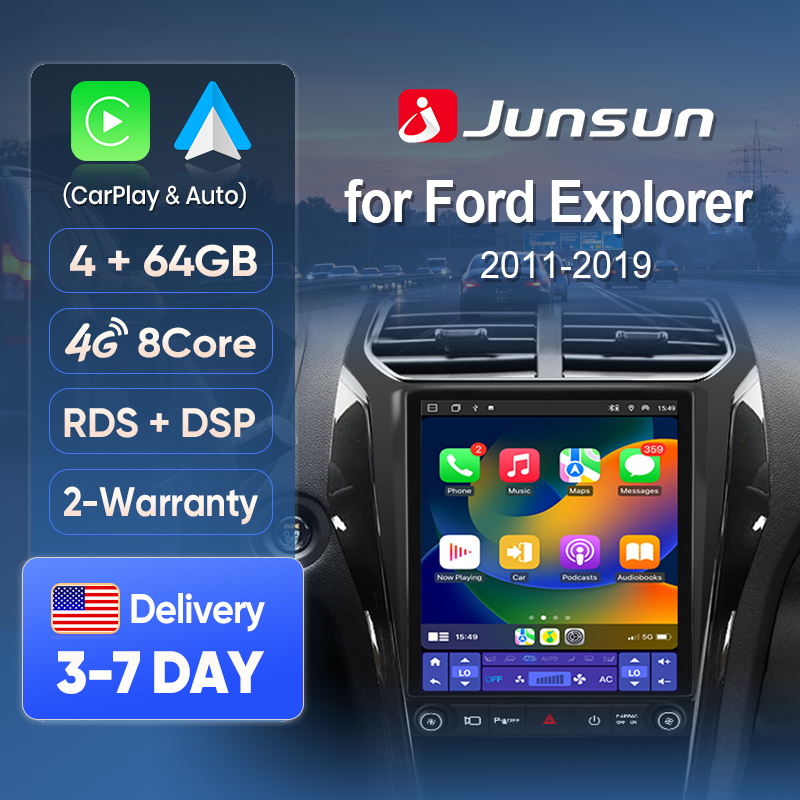 Japanese Car Lifestyle - Junsun ワイヤレスCarPlayスクリーン フォード エクスプローラー 2011-2019 カーオーディオ