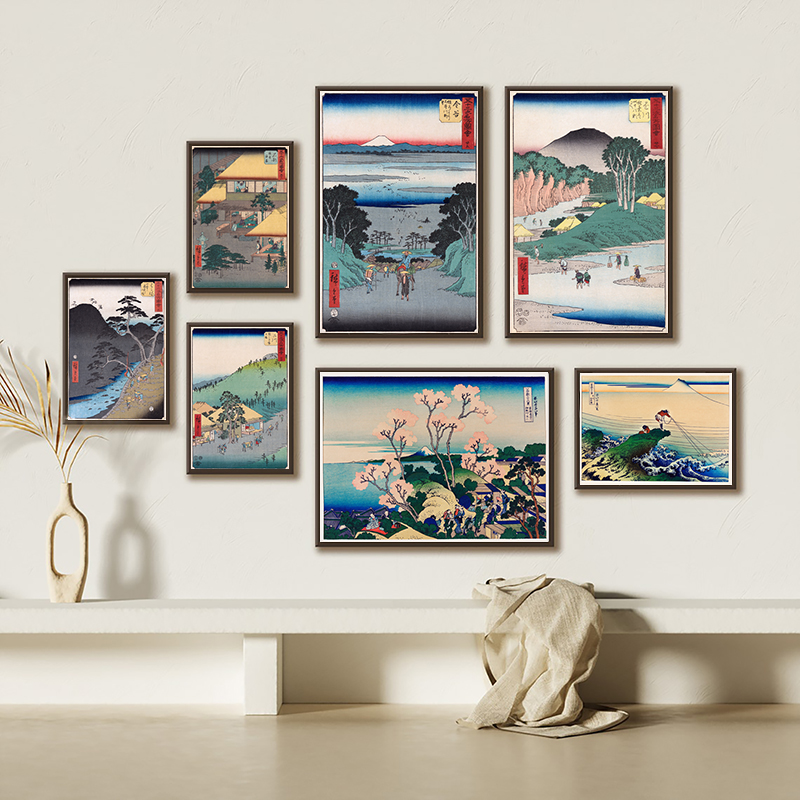 Japanese Living Lifestyle - 日本の版画壁アートキャンバス絵画ポスター壁の写真ポスター日本の伝統装飾写真