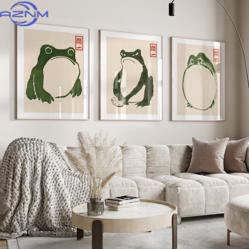 AZNM 日本の松本五穂浮世絵カエルキャンバス絵画ヴィンテー - Japanese Living Lifestyle のレビューと価格