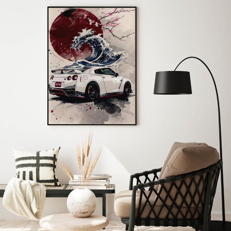 和風スーパーカー壁アートポスター現代自動車スカイラインプリン - Japanese Car Lifestyle のレビューと価格