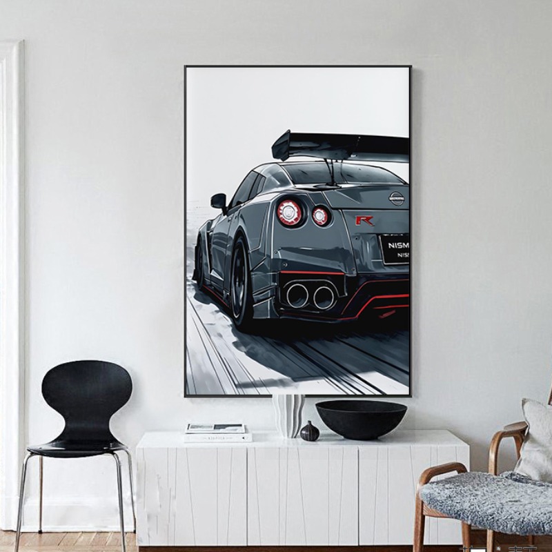 和風スーパーカー壁アートポスター現代自動車スカイラインプリン - Japanese Car Lifestyle のレビューと価格