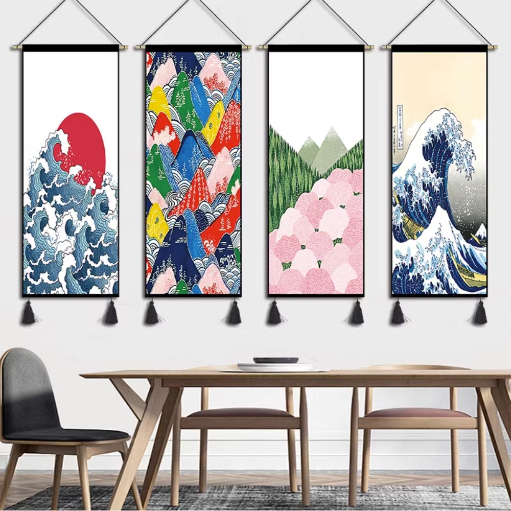 和風ハンギングタペストリー,リビングルーム,ホテル,装飾的な - Japanese Living Lifestyle のレビューと価格